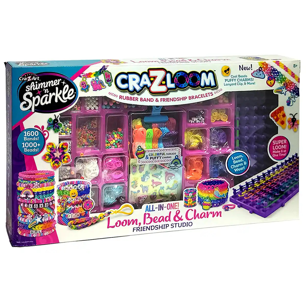 Shimmer n Sparkle - CraZLoom All-in-One Loom Bead & Charm Friendship Studio