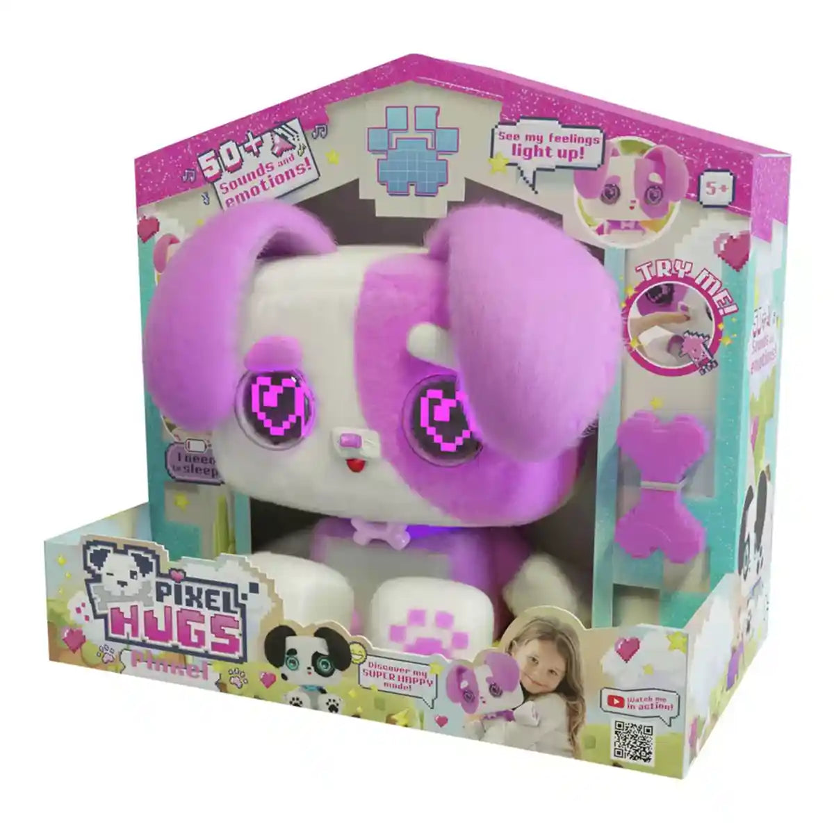 Pixel Hugs Electronic Plush (Pink/White) - Kiddy Zone