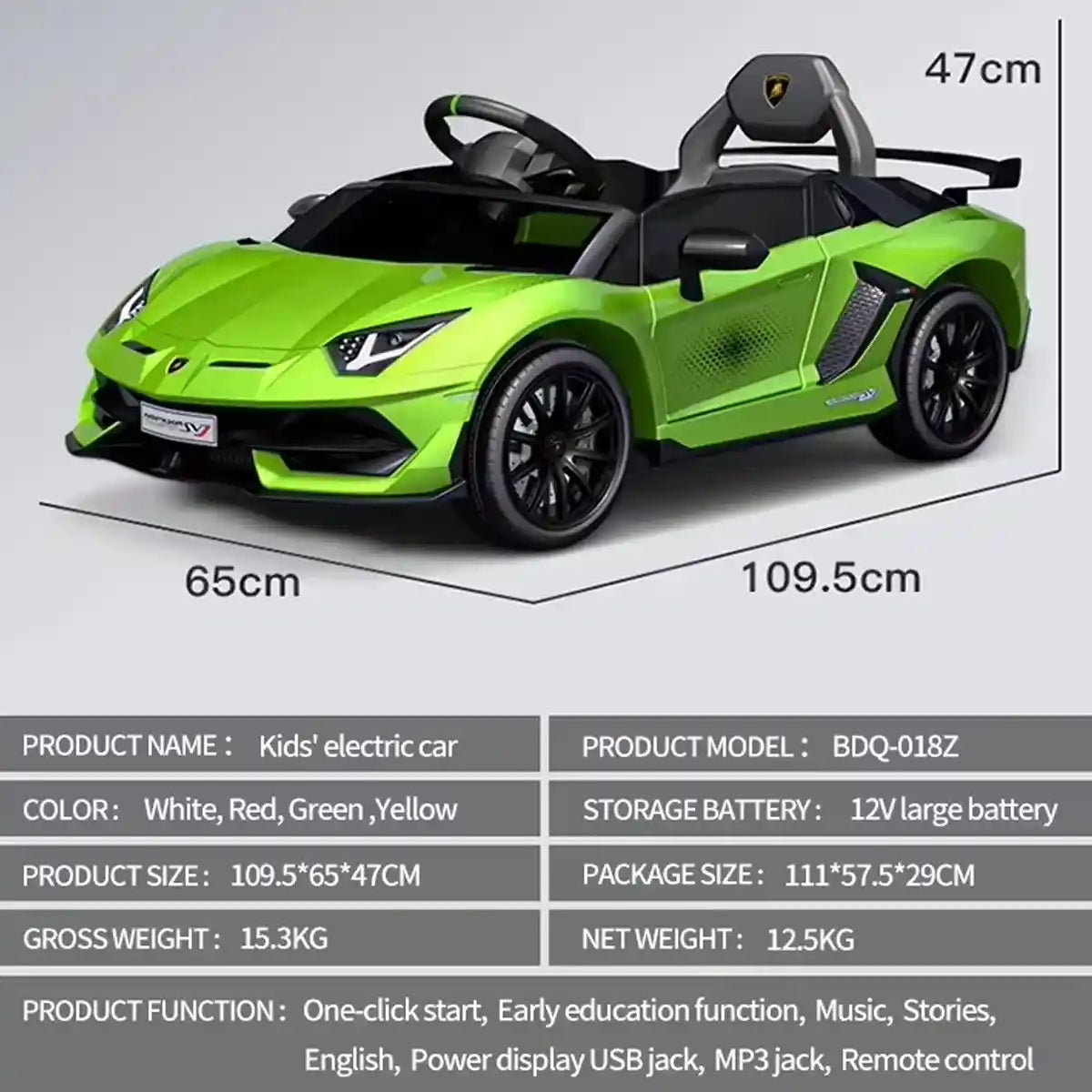 R/C LICENSED LAMBORGHINI AVENTADOR SVJ - GREEN