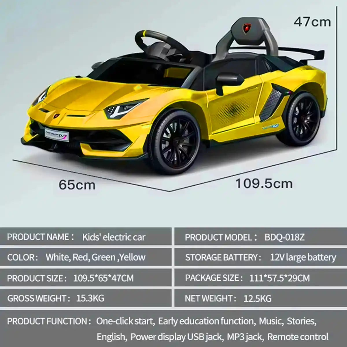 R/C Licensed Lamborghini Aventador Svj - Yellow