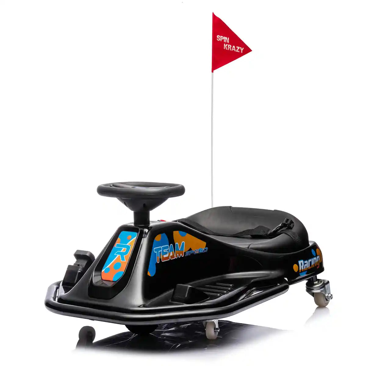 Electric Drifting Go Kart, Ride On Race Car for 3-8Yrs - High/Low Speed Switch_Black - Kiddy Zone