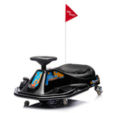 Electric Drifting Go Kart, Ride On Race Car for 3-8Yrs - High/Low Speed Switch_Black - Kiddy Zone