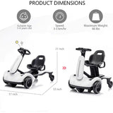 Go-Kart with 2-Way Adjustable Seat for 3Yrs+ White