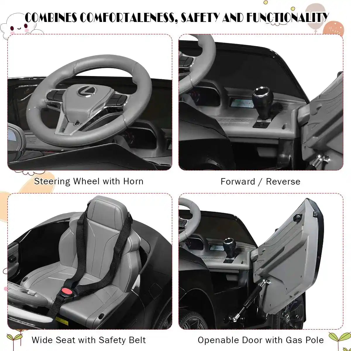 Licensed Lexus LC500_Black - Kiddy Zone