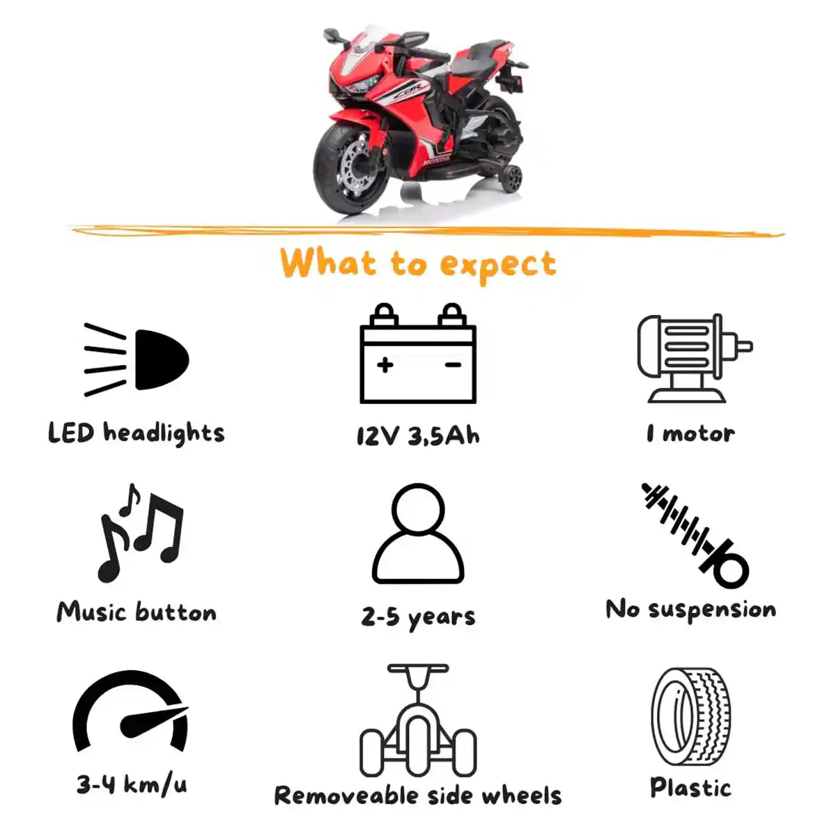 Licensed Honda CBR1000RR_Red - Kiddy Zone