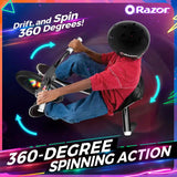 RAZOR RIPRIDER 360 LIGHTSHOW INTL BLACK Ages 5-18yrs