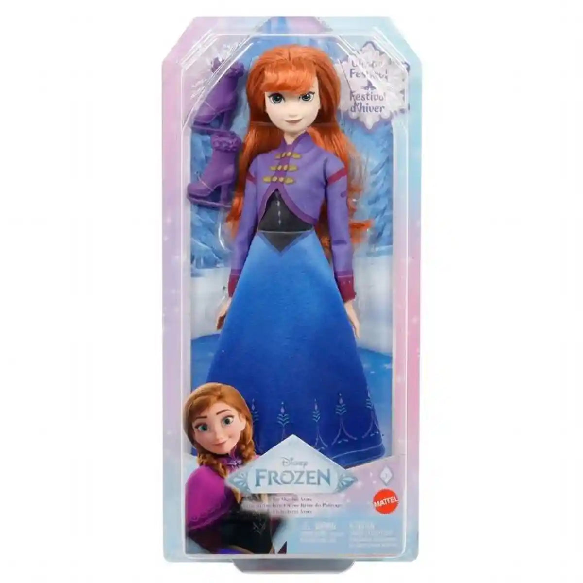 DISNEY FROZEN ICE-SKATING ANNA FASHION DOLL WITH SKATES & SHOES
