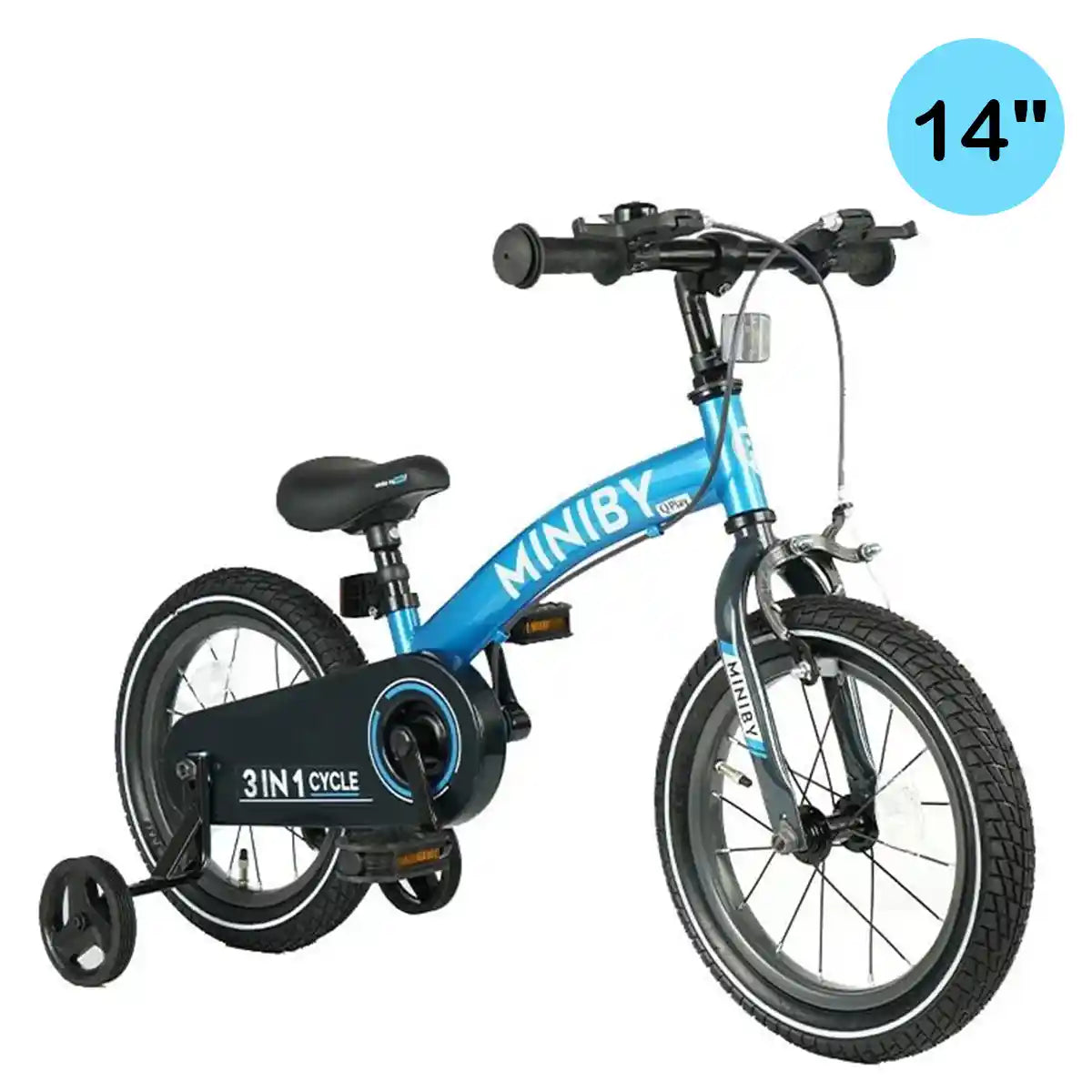 QPLAY MINIBY 3in1 bicycle (14inch) Blue - Kiddy Zone