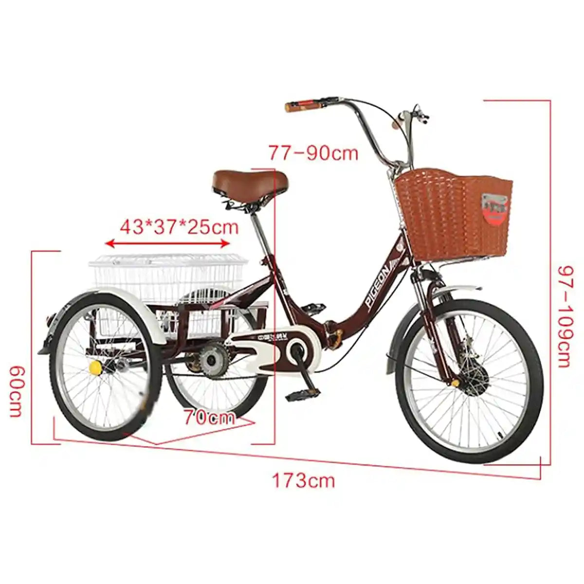 Pigeon tricycle 20 inch Chenting basket - Kiddy Zone