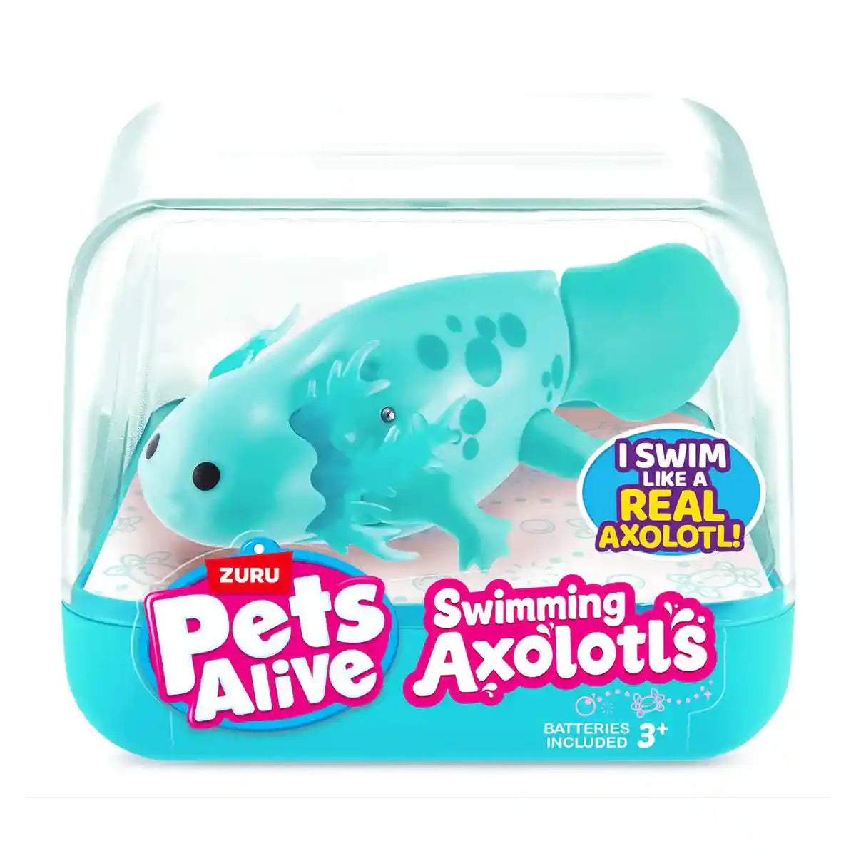 S001-Pets Alive-Robo Axolotl - Series 1 - Swimming Axolotl-Cube- 3facing12pcs/Pdq,48pcs/4pdq/Ctn - Kiddy Zone