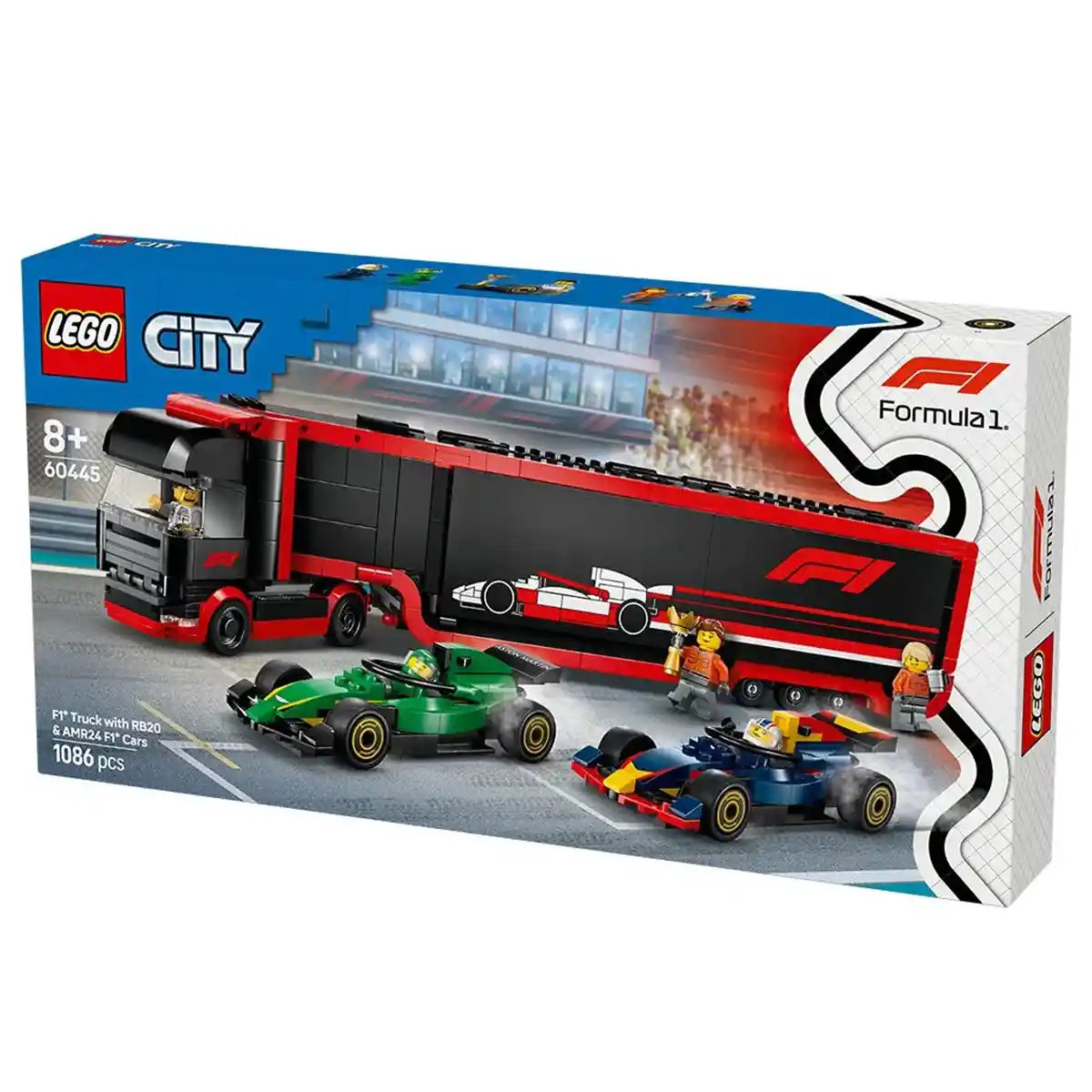 LEGO City F1 Truck with RB20 & AMR24 F1 Cars Toy Racing Transporter Set - Kiddy Zone