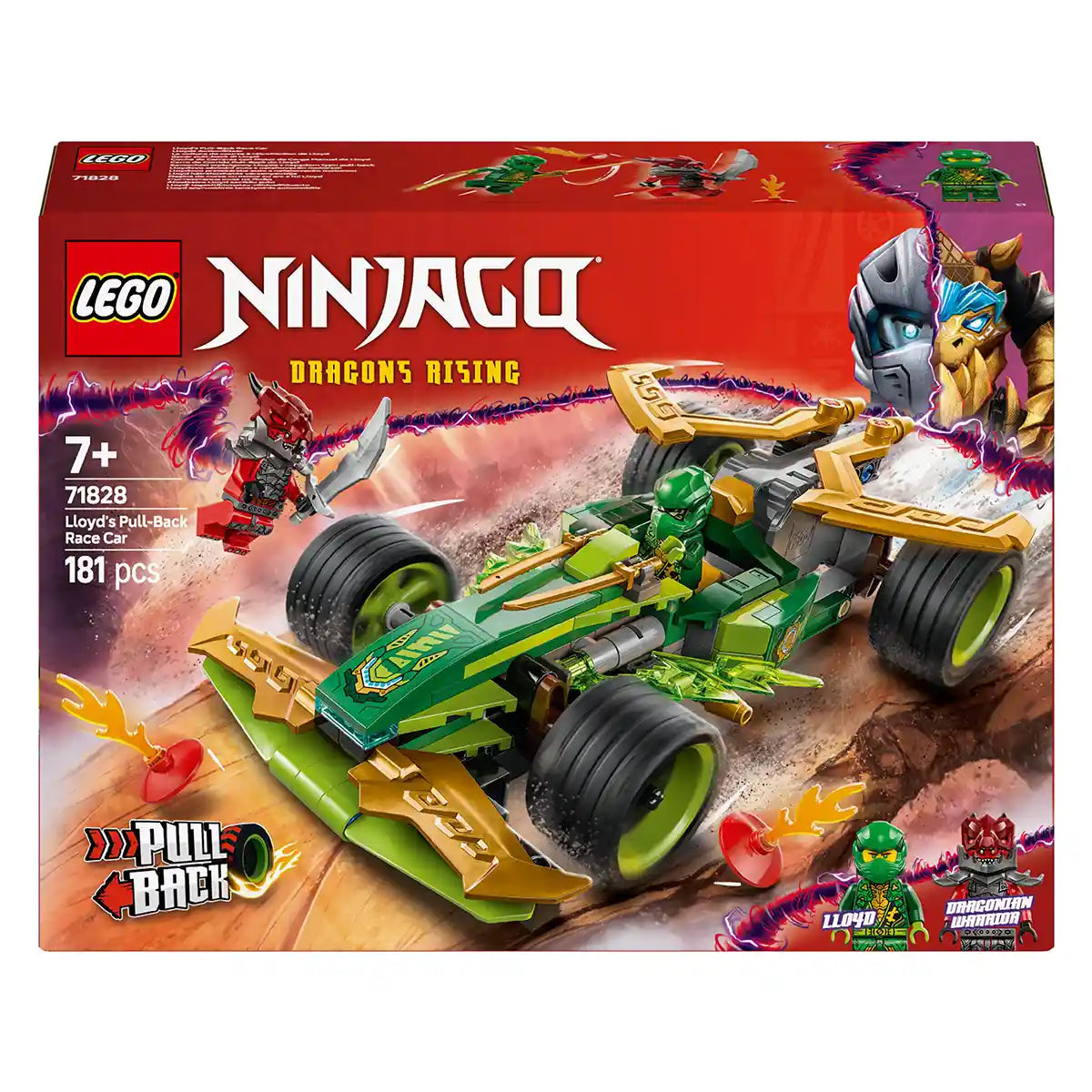 LEGO NINJAGO Lloydâ€™s Pull-Back Race Car Pretend Play Toy Set 71828 - Kiddy Zone