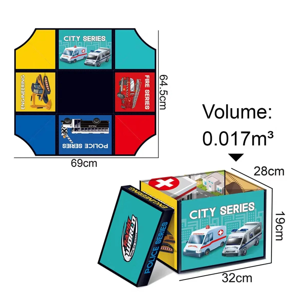 2 in 1 Toy ground Blanket & Storage Box 1yr+