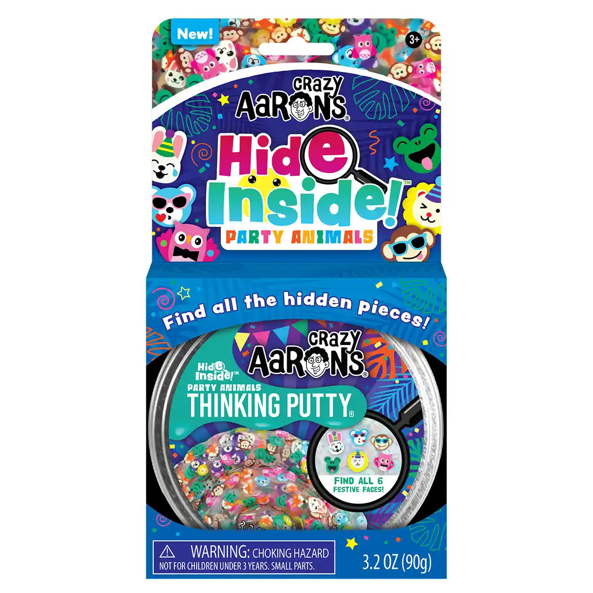 Party Animal - Full Size 4" Thinking Putty Tin for EU - Kiddy Zone