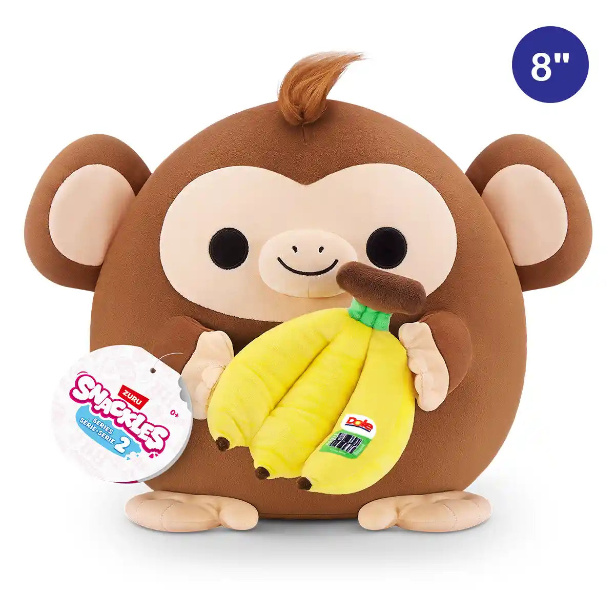 Snackles-Plush 8"-Series 2-Plush 8" Monkey & Dole (Banana) - Kiddy Zone