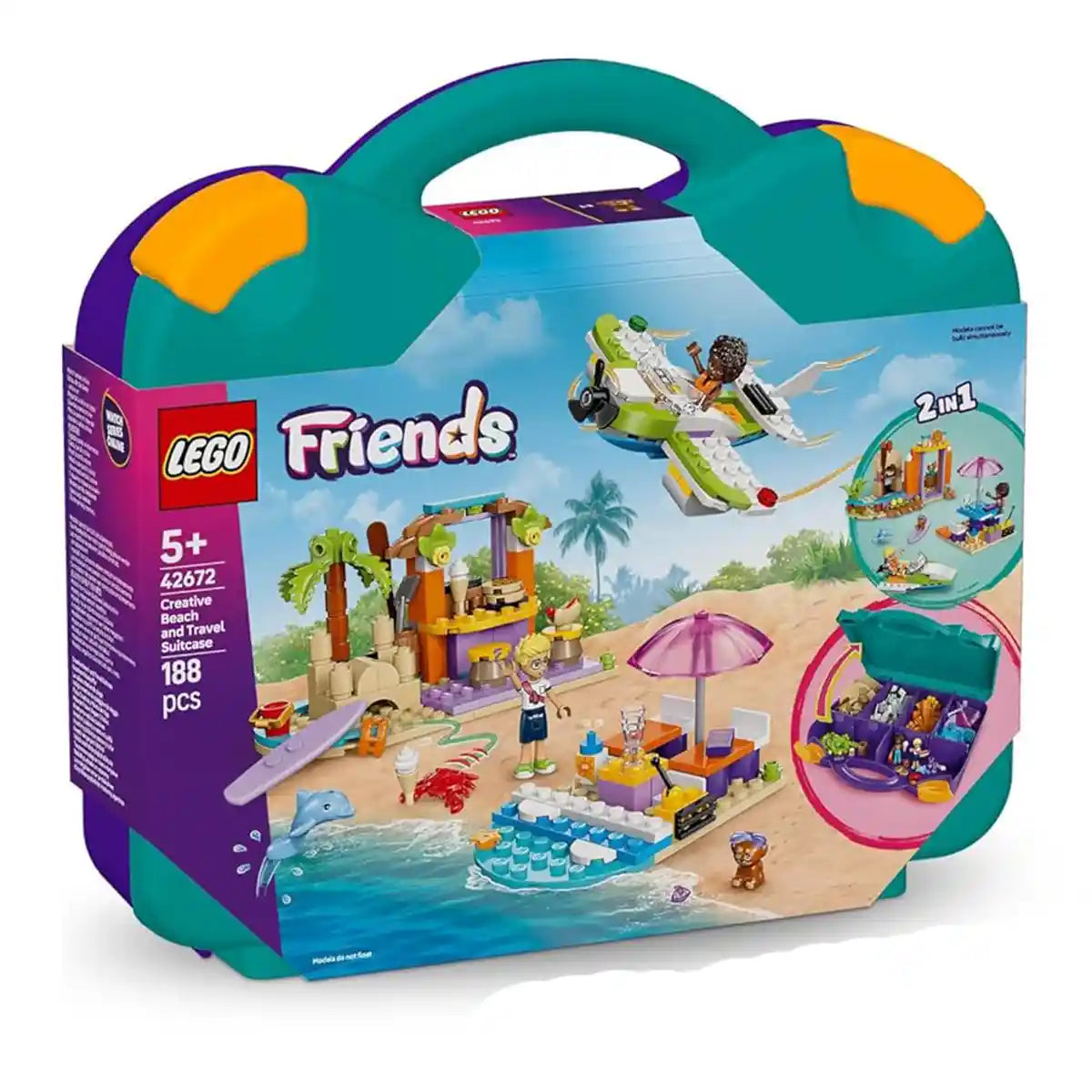 LEGO Friends Creative Beach and Travel Suitcase Buildable Toy Set 42672 - Kiddy Zone