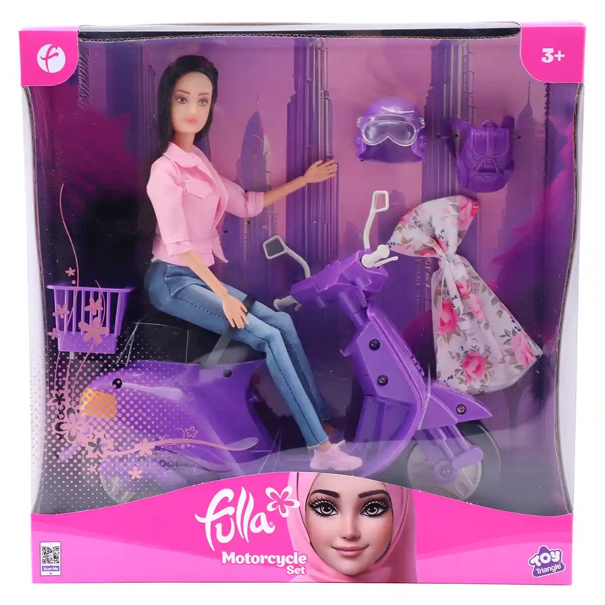 Fulla Doll with Purple Motorbike Set