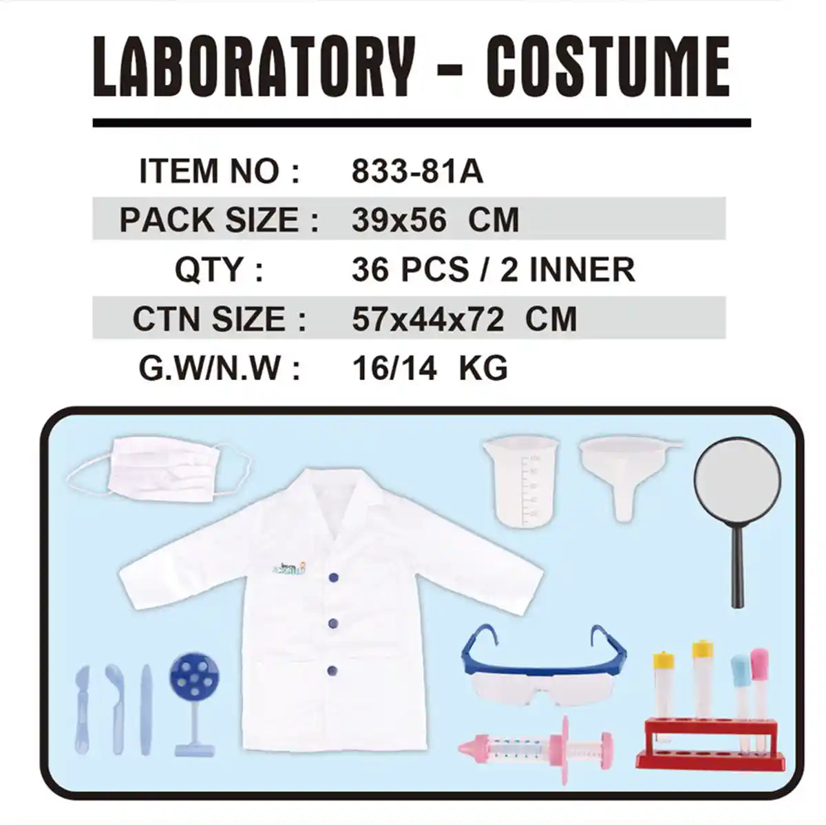 Scientist Costume Set 3yrs+