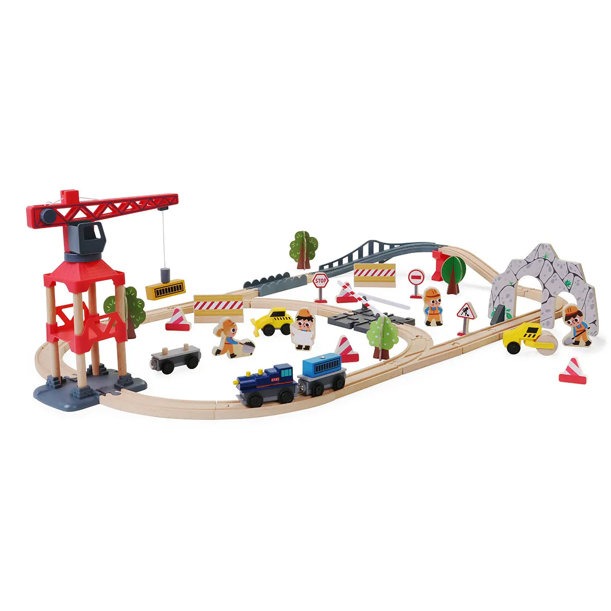 Wooden Construction Railway Set - 2851 - Kiddy Zone