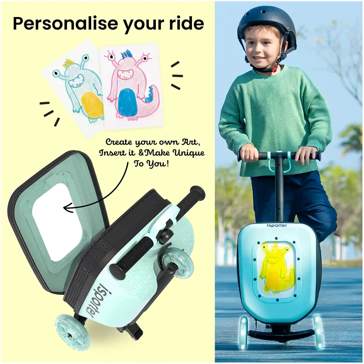 iSporter Luggage Scooter K3-Mint - Kiddy Zone