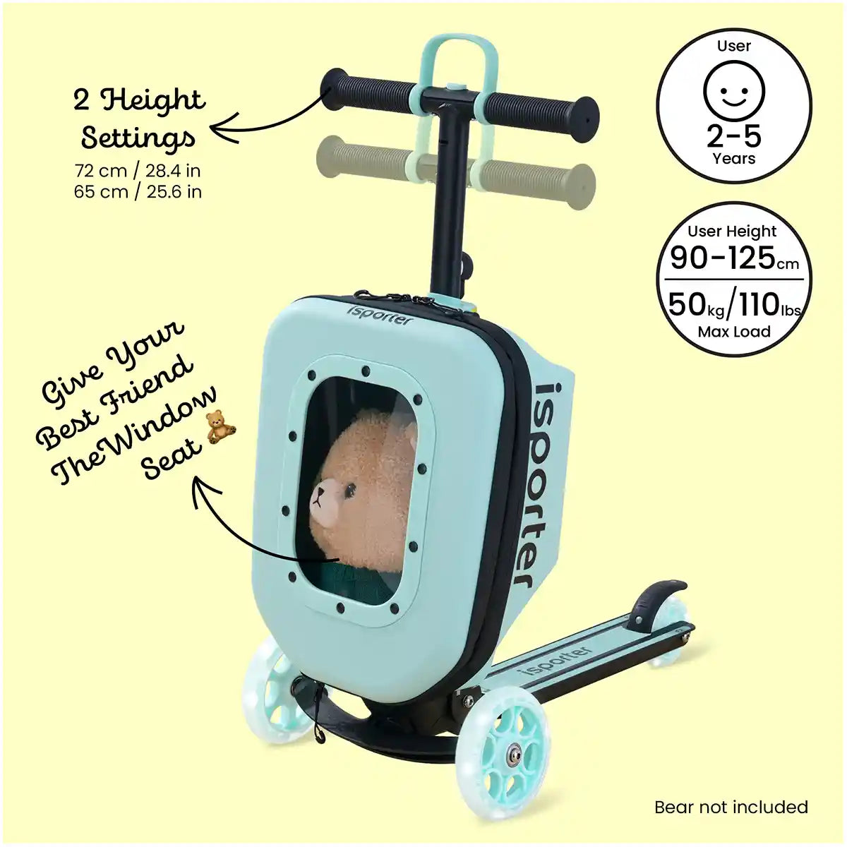 iSporter Luggage Scooter K3-Mint - Kiddy Zone