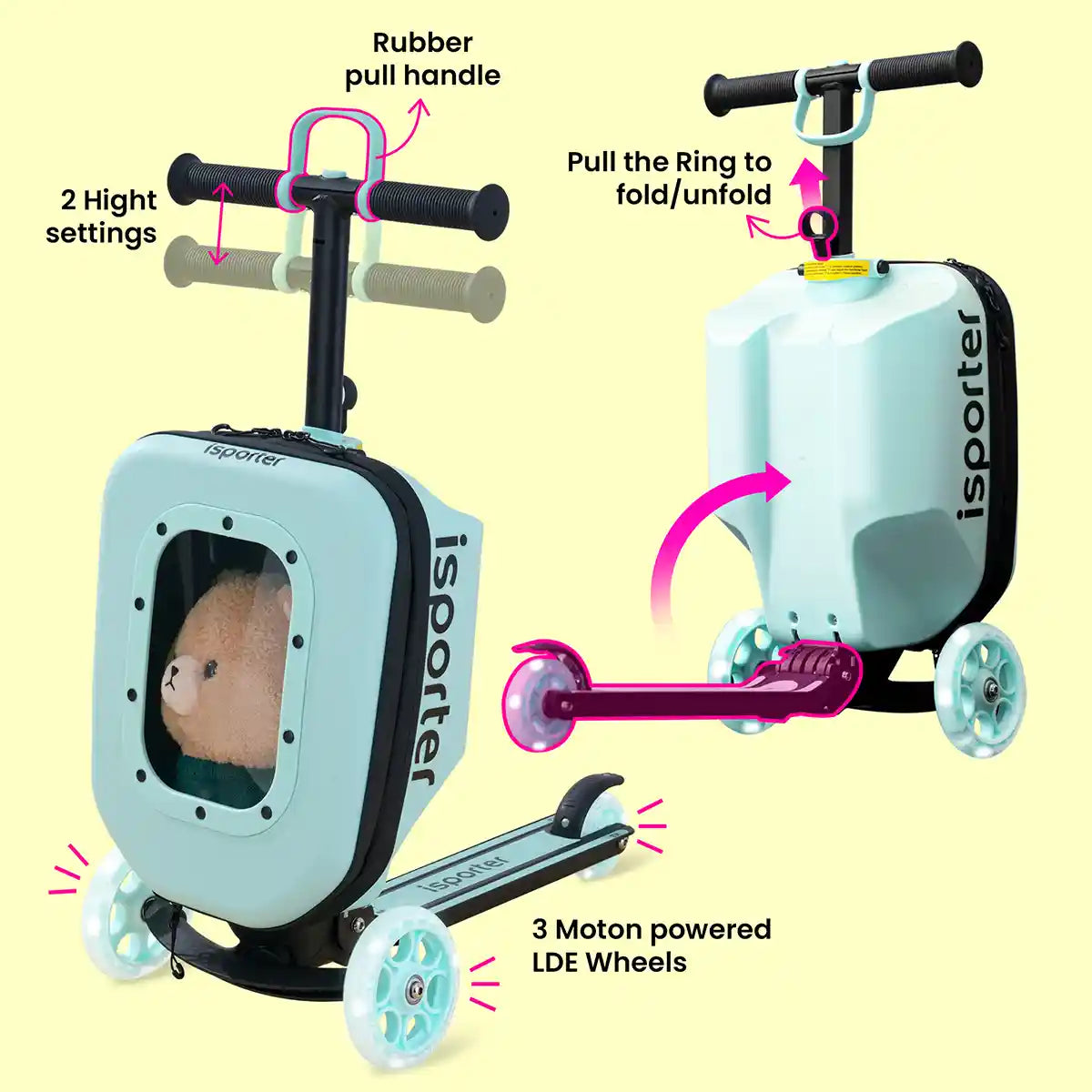 iSporter Luggage Scooter K3-Mint - Kiddy Zone