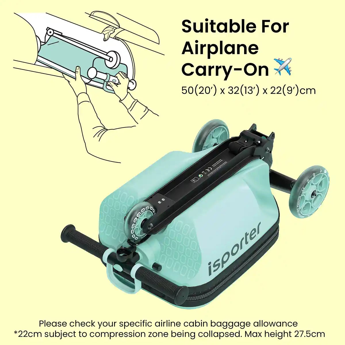 iSporter Luggage Scooter K3-Mint - Kiddy Zone