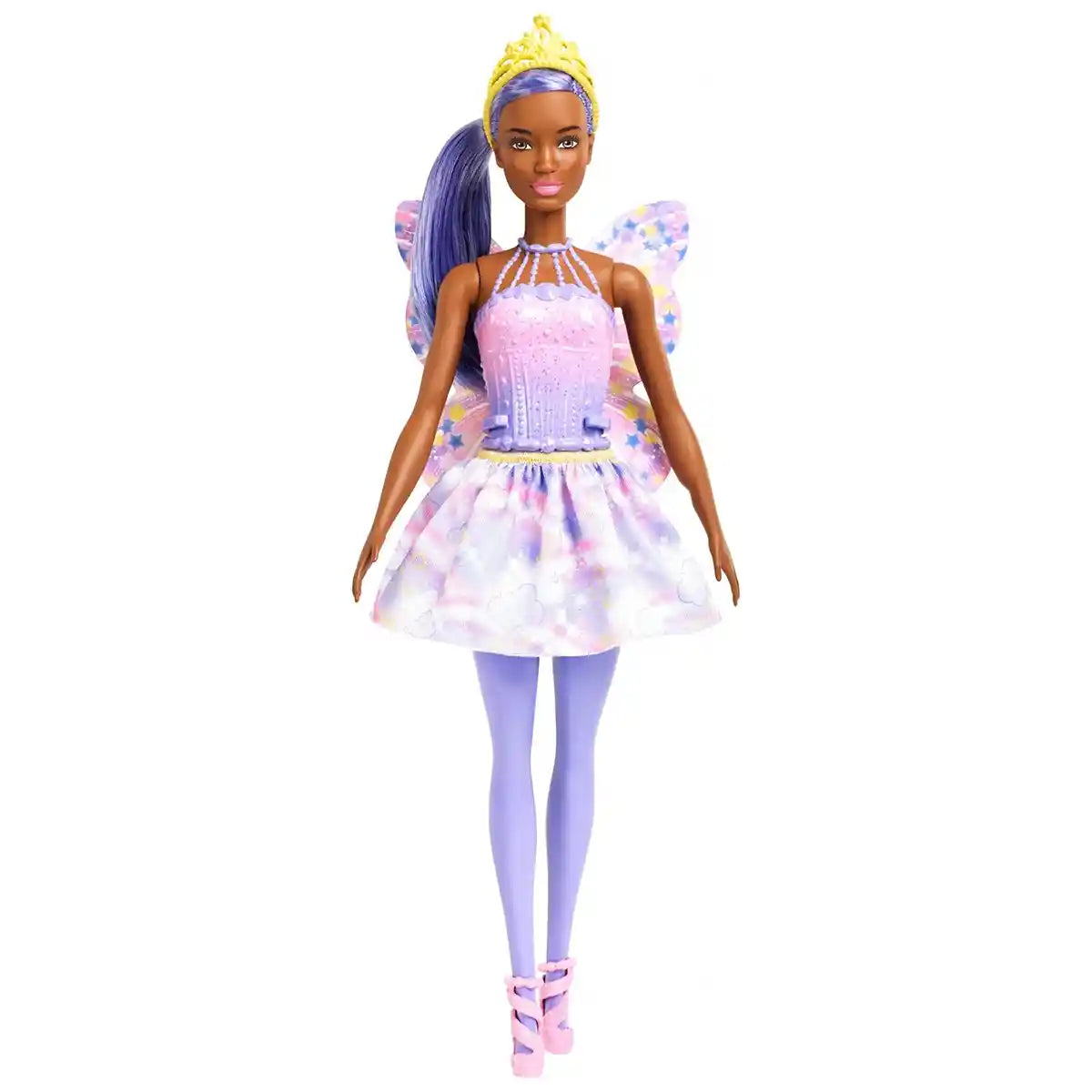 Barbie Dreamtopia Fairy Doll, Purple Hair & Star-Decorated Wings - Kiddy Zone