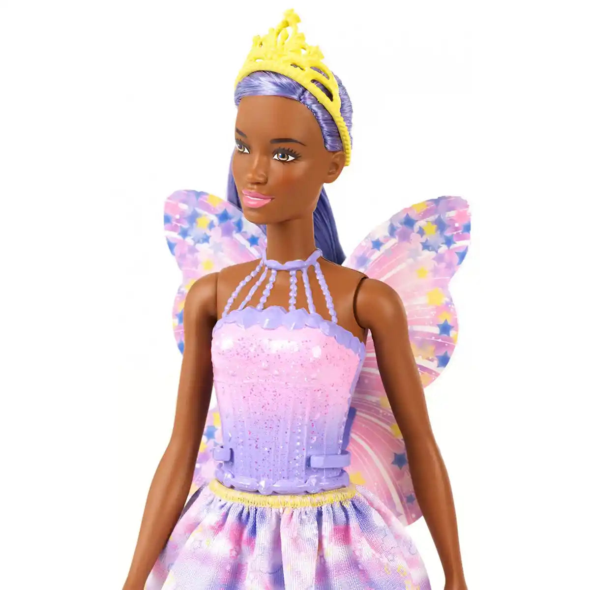 Barbie Dreamtopia Fairy Doll, Purple Hair & Star-Decorated Wings - Kiddy Zone