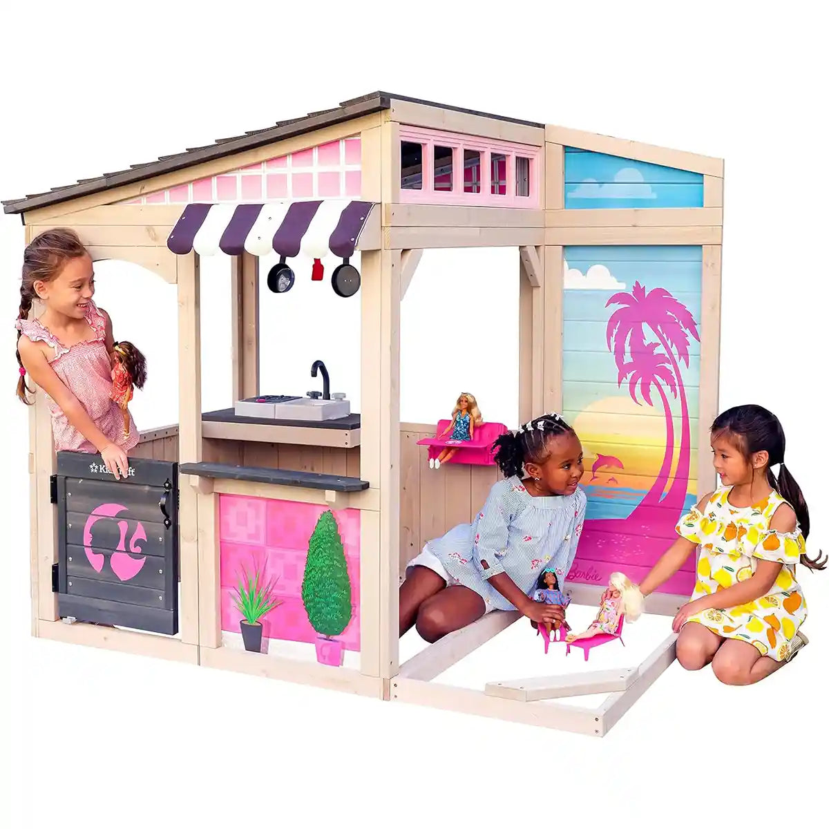 KidKraft Barbie Seaside Wooden Playhouse - Kiddy Zone