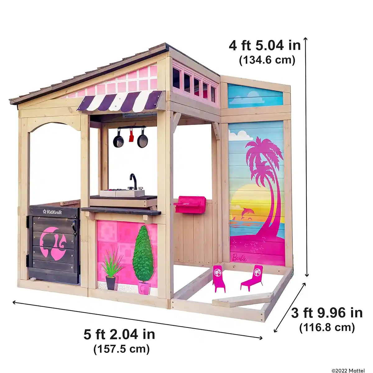KidKraft Barbie Seaside Wooden Playhouse - Kiddy Zone