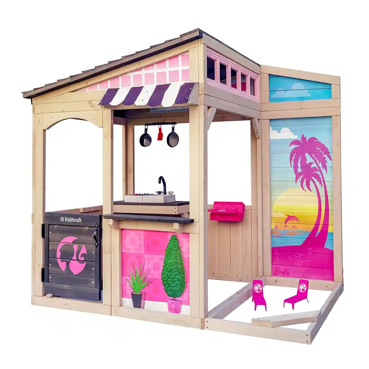 KidKraft Barbie Seaside Wooden Playhouse - Kiddy Zone