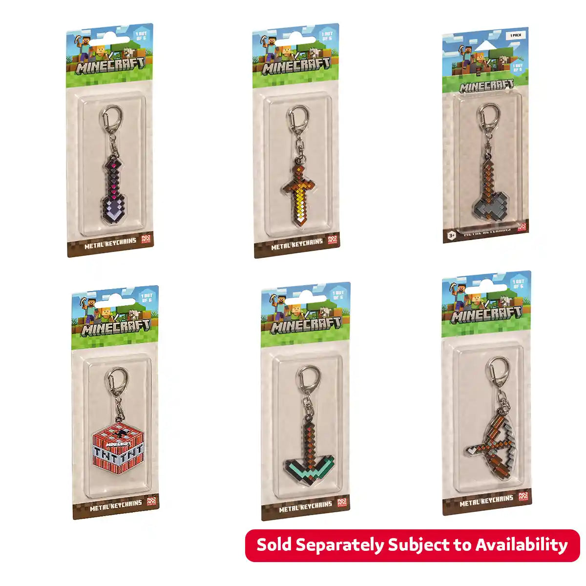 Minecraft Metal Keychains 1-PK Asst.
