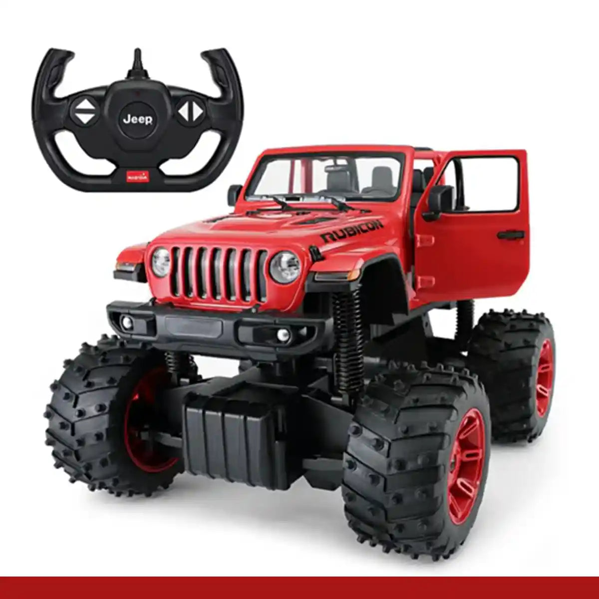 ألعاب تحكم عن بعد 1:14 JEEP Wrangler JL with  Big foot design - Yellow/Red
