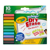 Crayola 10 Ct Slim Dry-Erase Markers, Washable