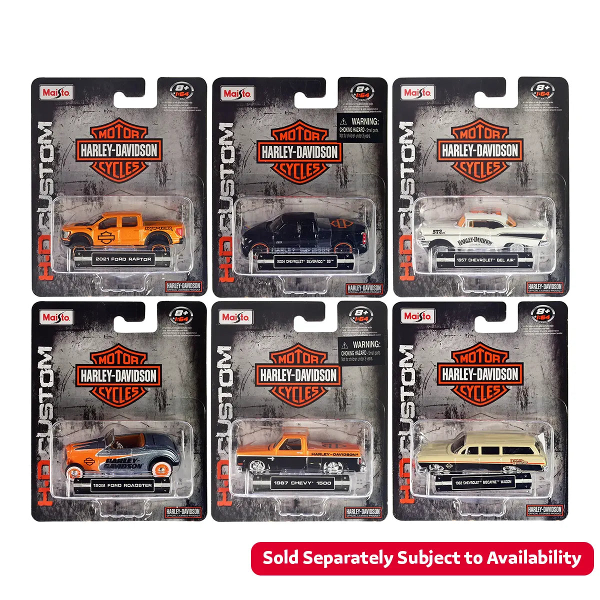 1:64 H-D Custom Cars Assrt-Blister Car 24 Pcs