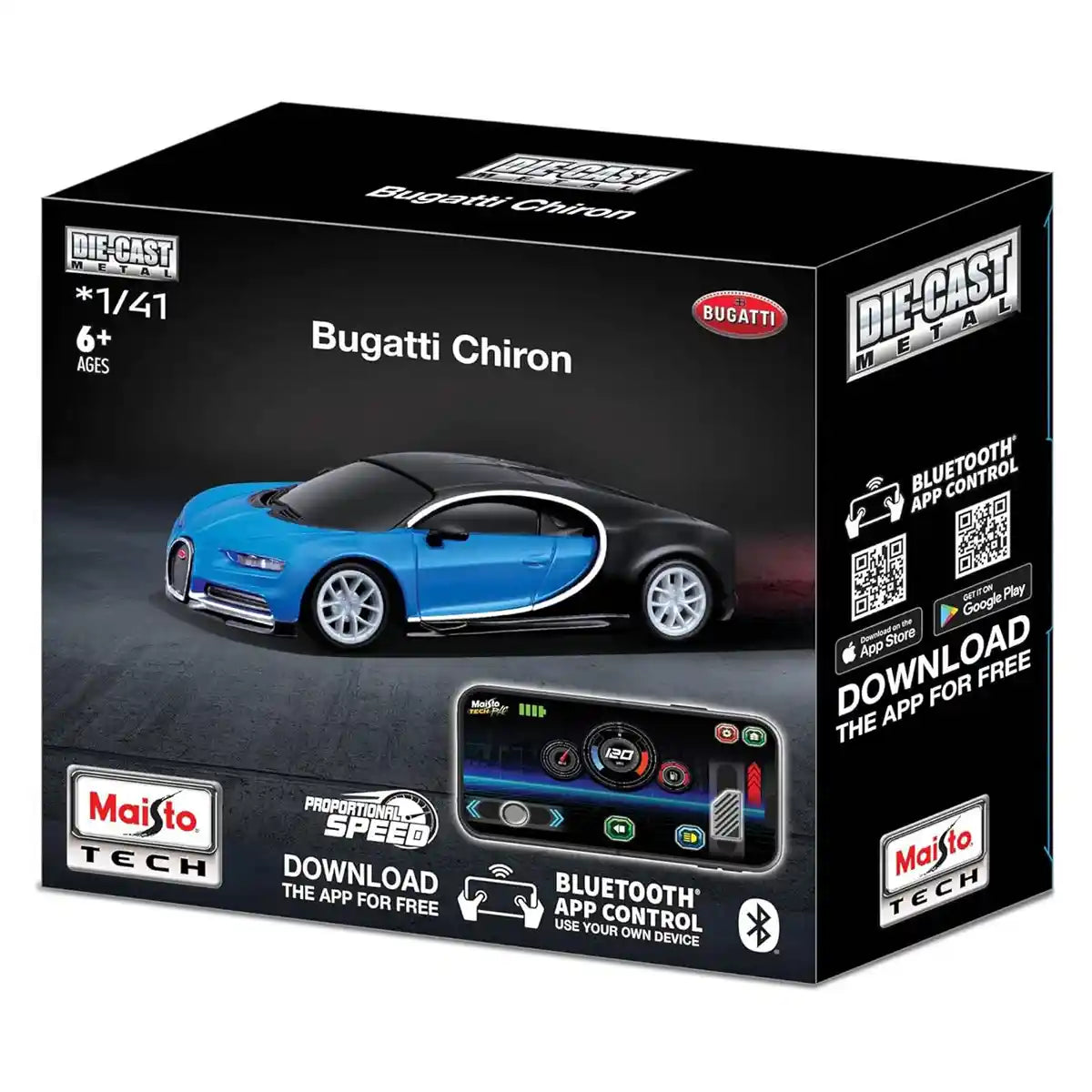 1:41 Mini Metal Rc Bluetooth Car - Bugatti Chiron (20-23012)