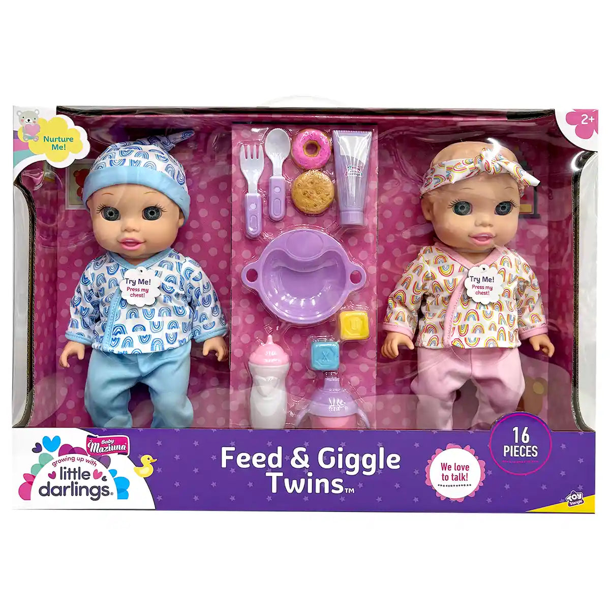 Baby Maziuna Feed & Giggle Twins 12inch