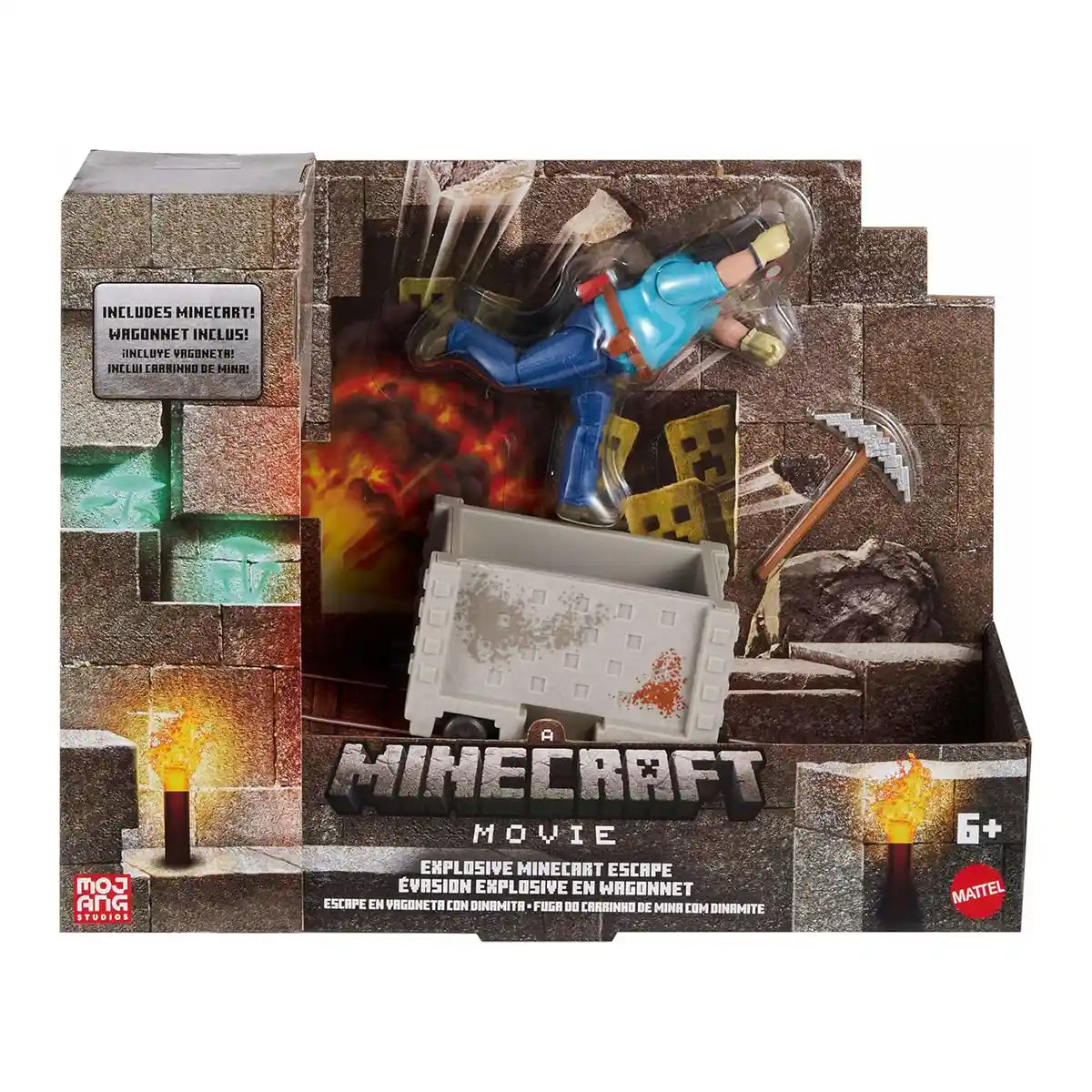 Minecraft Steve and Minecart