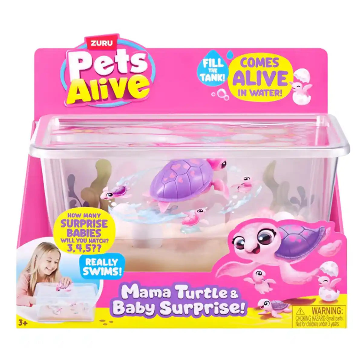 S001-Pets Alive-Mama & Baby Surprise-Series 1-Mama Turtle Surprise Playset - Kiddy Zone