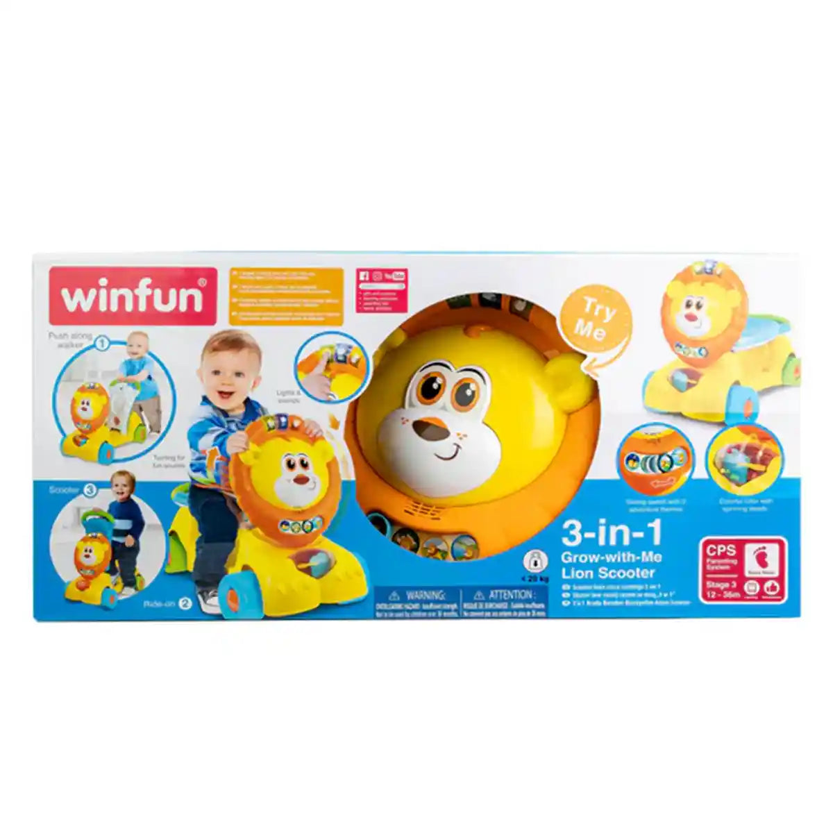 Winfun 3-In-1 Grow-With-Me Lion Scooter