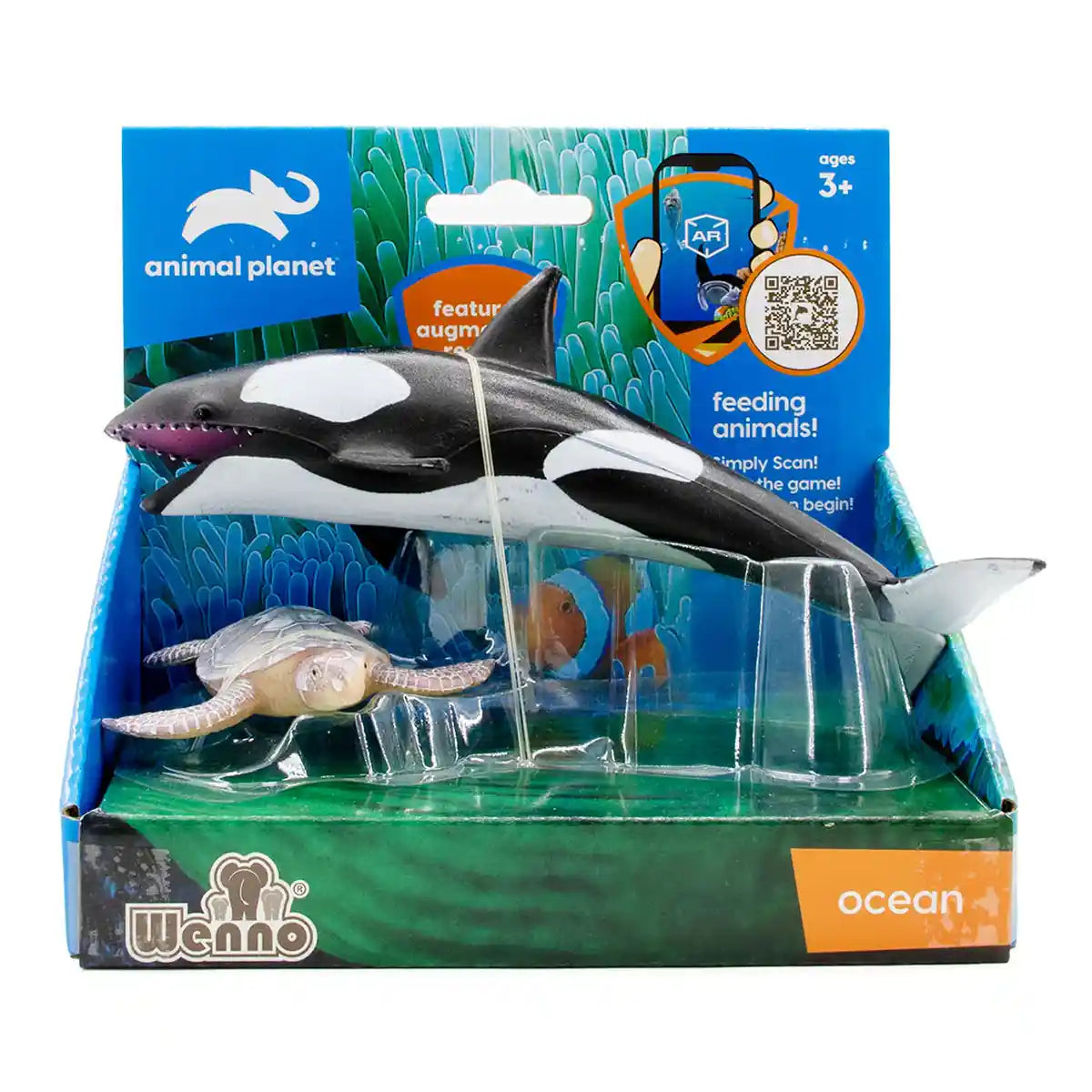 2 Pcs Killer Whale And Turtle In Open Touch Box - Kiddy Zone