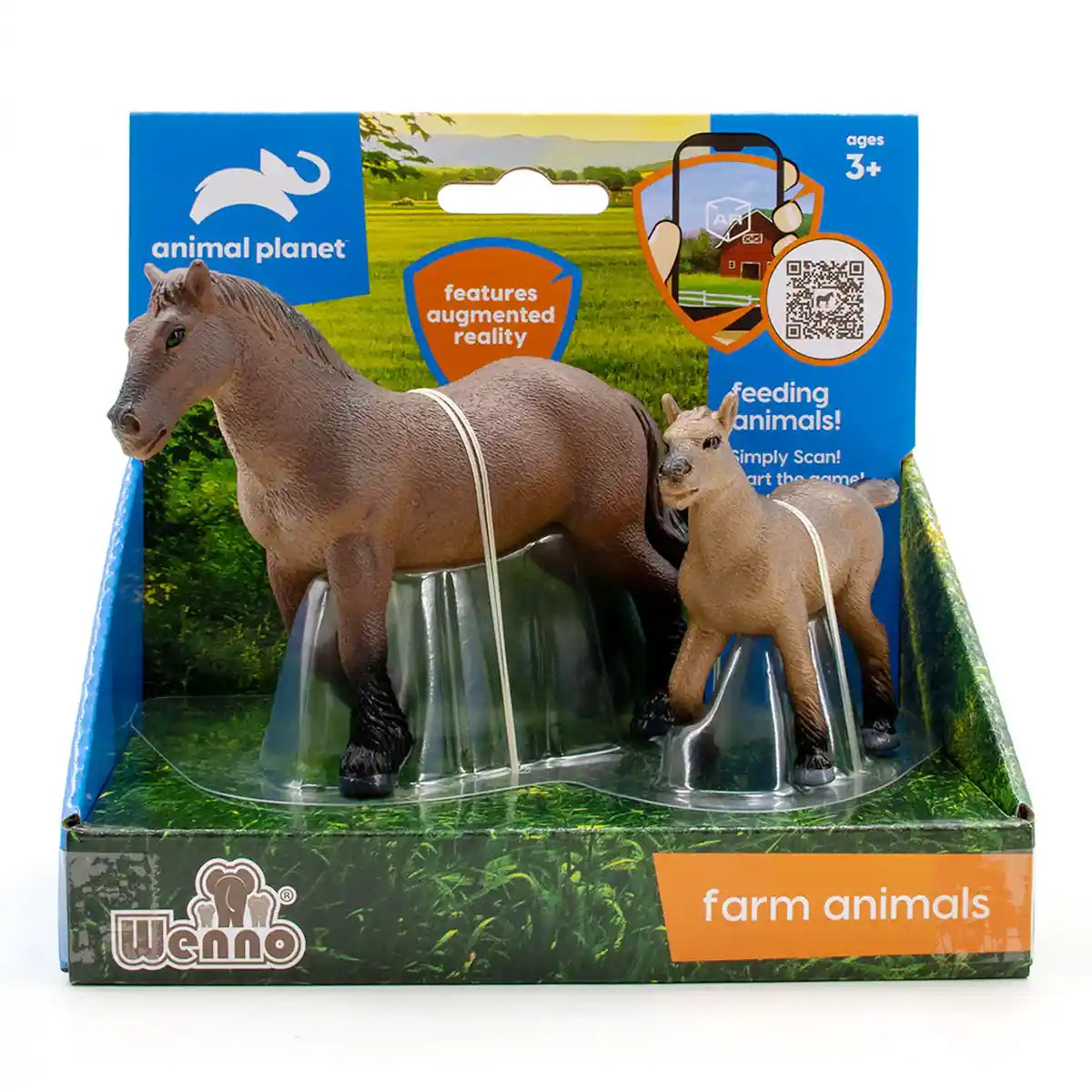 2 Pcs Horses In Open Touch Box - Kiddy Zone
