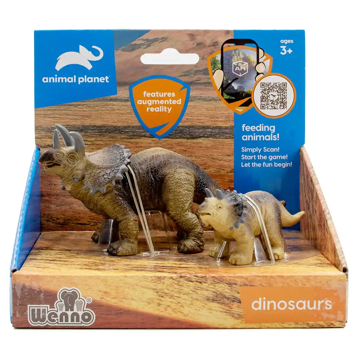2 Pcs Triceratops In Open Touch Box - Kiddy Zone