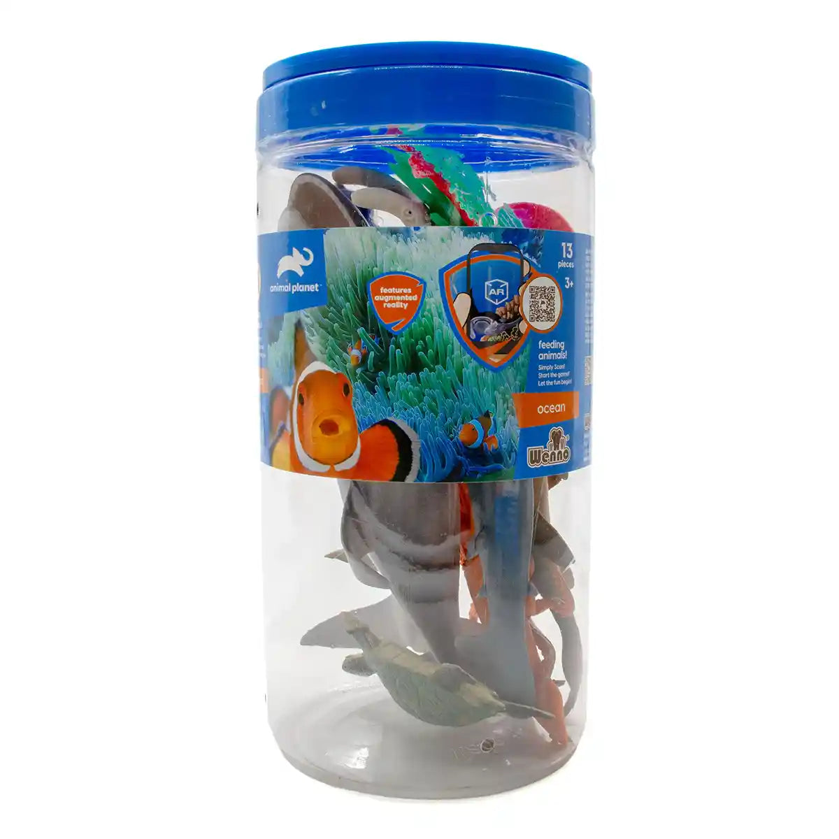 13 Pcs Ocean Animal Playset In Bucket - Kiddy Zone