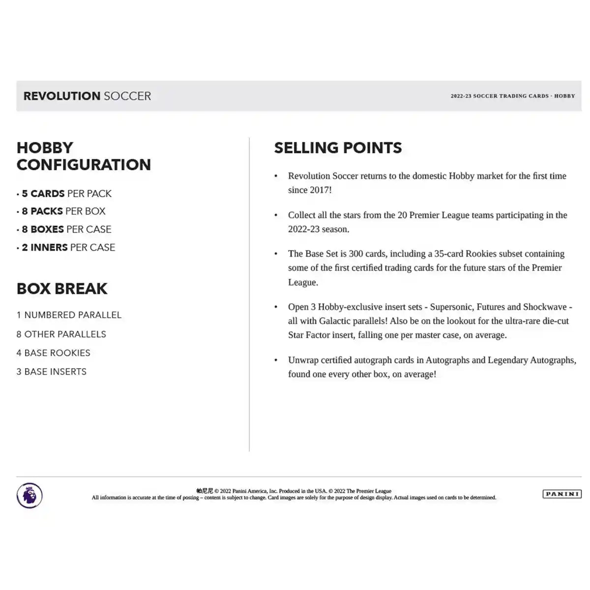 Panini Revolution Premier League Soccer (Look for Autograph from Some of the Leagues Top Players) Hobby Exclusives 2022-2023