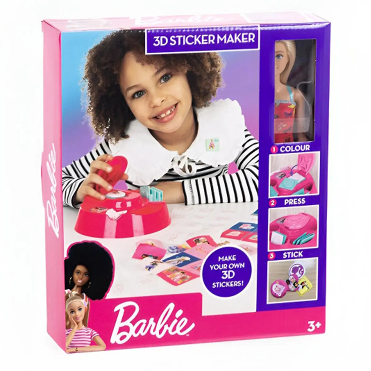 Barbie 3d Sticker Maker Including Barbie Doll