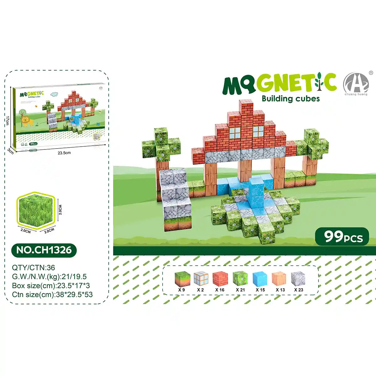 Magnetic Cubes Forest theme 2.5CM 99PCS 3yrs+