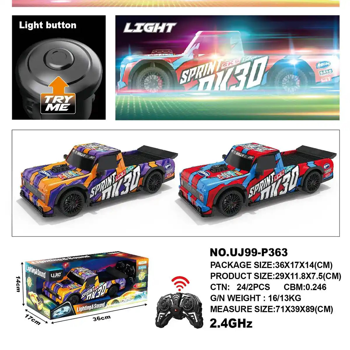 R/C Ujie Pk30 1:16 4-Way Car With Light & Sound 3yrs+