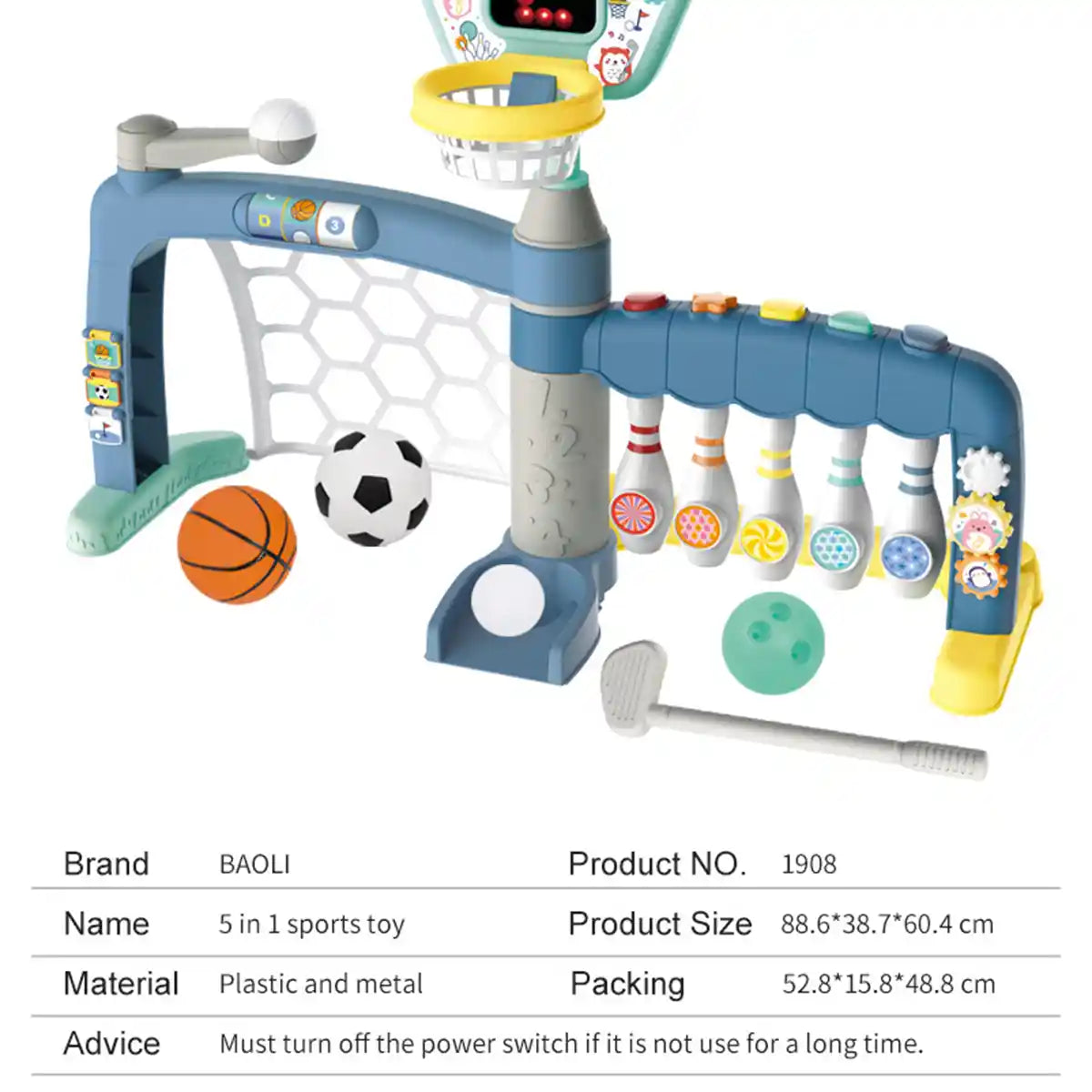 Baoli 5 In 1 Sport Toys 2yrs+